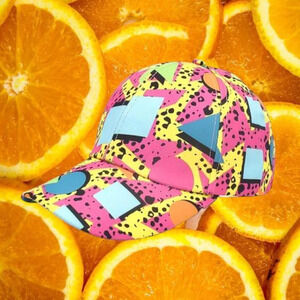 Red Graffiti Printed Baseball Cap‎